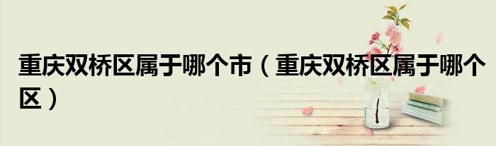 重庆双桥区属于哪个市（重庆双桥区属于哪个区）