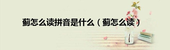 蓟怎么读拼音是什么（蓟怎么读）