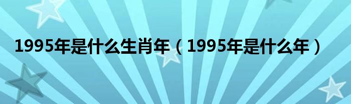 1995年是什么生肖年（1995年是什么年）