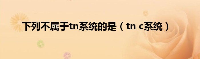 下列不属于tn系统的是（tn c系统）