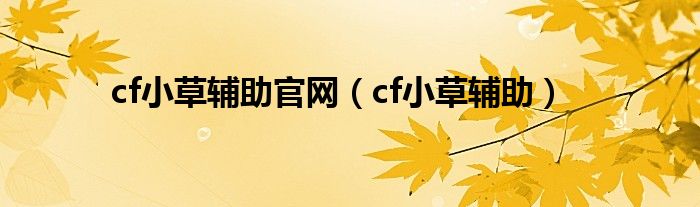 cf小草辅助官网（cf小草辅助）