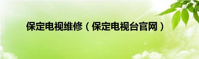 保定电视维修（保定电视台官网）