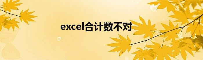 excel合计数不对