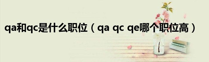 qa和qc是什么职位（qa qc qe哪个职位高）
