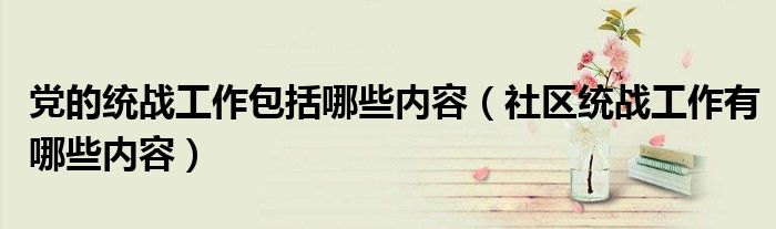 党的统战工作包括哪些内容（社区统战工作有哪些内容）