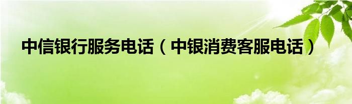 中信银行服务电话（中银消费客服电话）