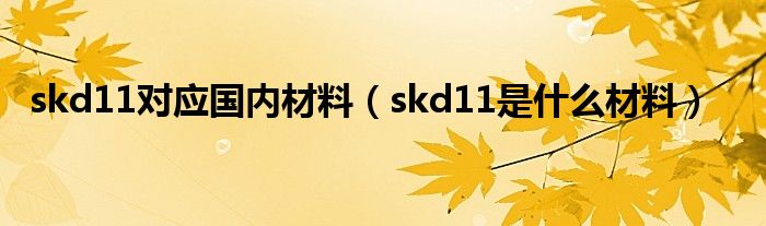 skd11对应国内材料（skd11是什么材料）