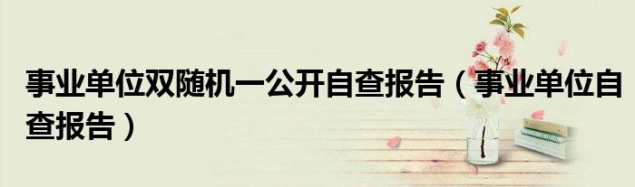 事业单位双随机一公开自查报告（事业单位自查报告）