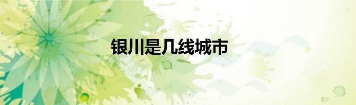 银川是几线城市