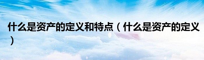 什么是资产的定义和特点（什么是资产的定义）