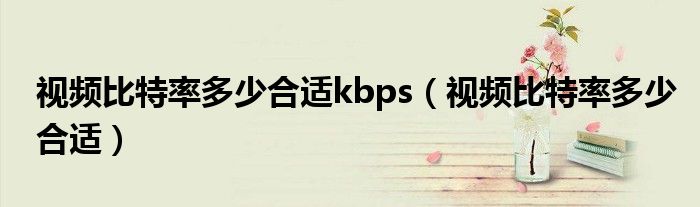 视频比特率多少合适kbps（视频比特率多少合适）
