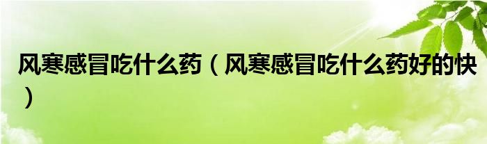 风寒感冒吃什么药（风寒感冒吃什么药好的快）