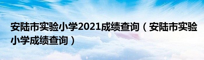 安陆市实验小学2021成绩查询（安陆市实验小学成绩查询）