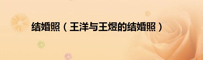 结婚照（王洋与王煜的结婚照）