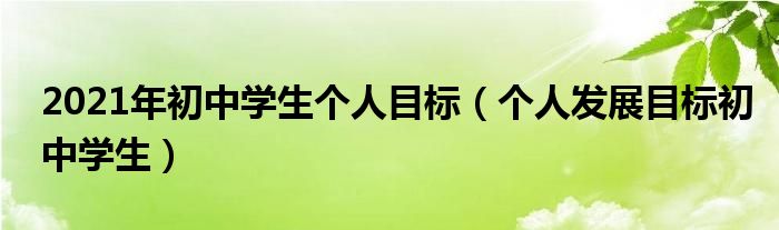 2021年初中学生个人目标（个人发展目标初中学生）