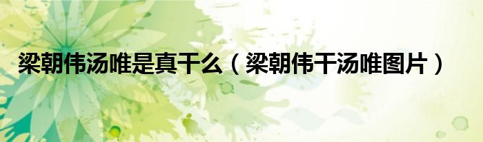 梁朝伟汤唯是真干么（梁朝伟干汤唯图片）