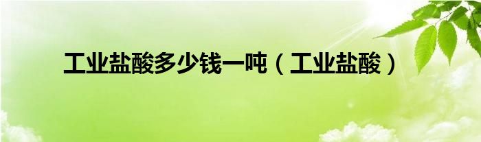 工业盐酸多少钱一吨（工业盐酸）