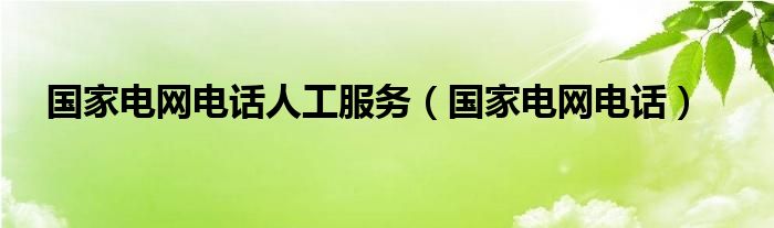 国家电网电话人工服务（国家电网电话）