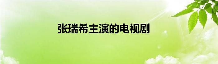 张瑞希主演的电视剧