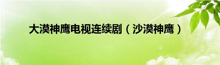 大漠神鹰电视连续剧（沙漠神鹰）