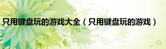 只用键盘玩的游戏大全（只用键盘玩的游戏）