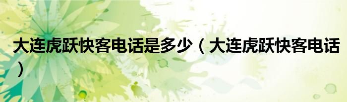 大连虎跃快客电话是多少（大连虎跃快客电话）