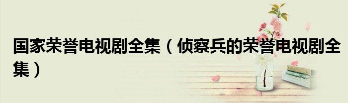 国家荣誉电视剧全集（侦察兵的荣誉电视剧全集）