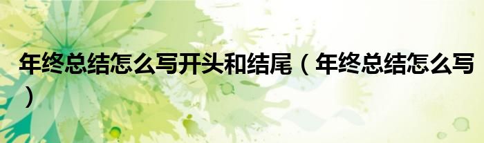 年终总结怎么写开头和结尾（年终总结怎么写）