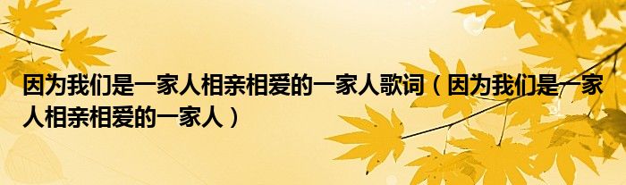 因为我们是一家人相亲相爱的一家人歌词（因为我们是一家人相亲相爱的一家人）