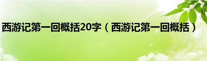 西游记第一回概括20字（西游记第一回概括）