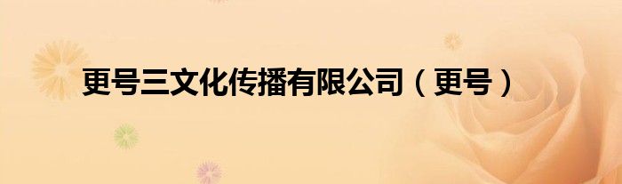 更号三文化传播有限公司（更号）