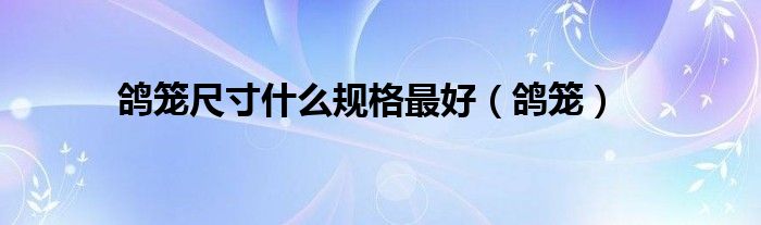 鸽笼尺寸什么规格最好（鸽笼）