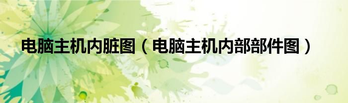 电脑主机内脏图（电脑主机内部部件图）