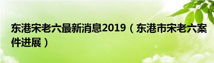 东港宋老六最新消息2019（东港市宋老六案件进展）