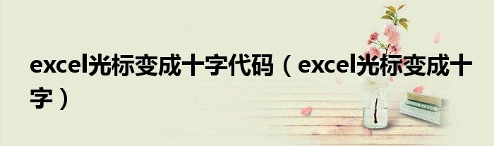 excel光标变成十字代码（excel光标变成十字）