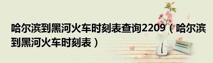 哈尔滨到黑河火车时刻表查询2209（哈尔滨到黑河火车时刻表）