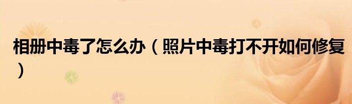 相册中毒了怎么办（照片中毒打不开如何修复）