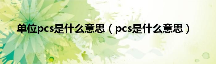 单位pcs是什么意思（pcs是什么意思）