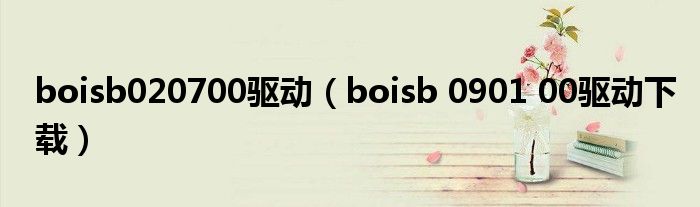 boisb020700驱动（boisb 0901 00驱动下载）