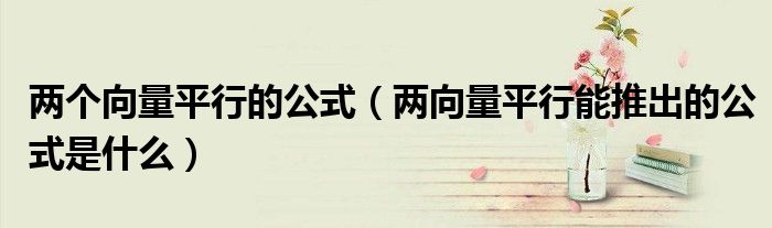 两个向量平行的公式（两向量平行能推出的公式是什么）