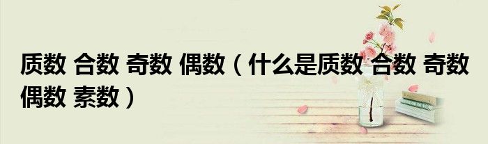 质数 合数 奇数 偶数（什么是质数 合数 奇数 偶数 素数）