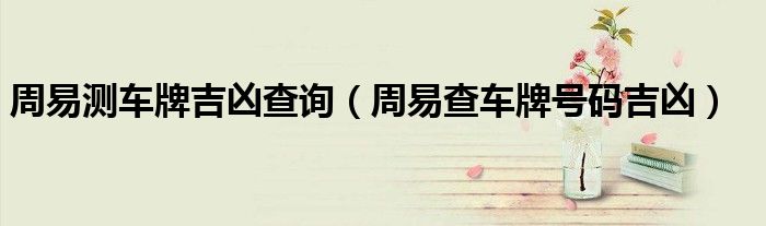 周易测车牌吉凶查询（周易查车牌号码吉凶）