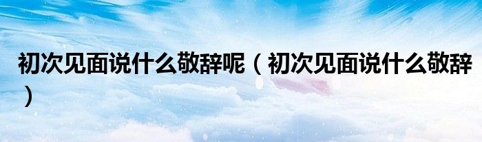 初次见面说什么敬辞呢（初次见面说什么敬辞）