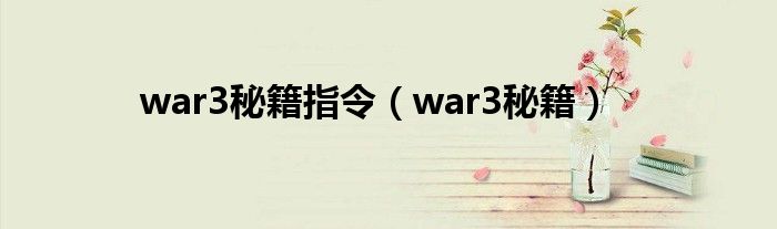 war3秘籍指令（war3秘籍）