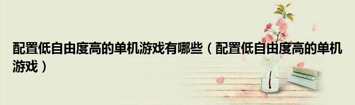 配置低自由度高的单机游戏有哪些（配置低自由度高的单机游戏）