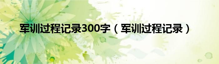 军训过程记录300字（军训过程记录）