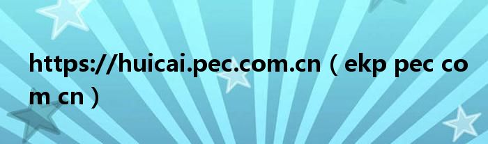 https://huicai.pec.com.cn（ekp pec com cn）