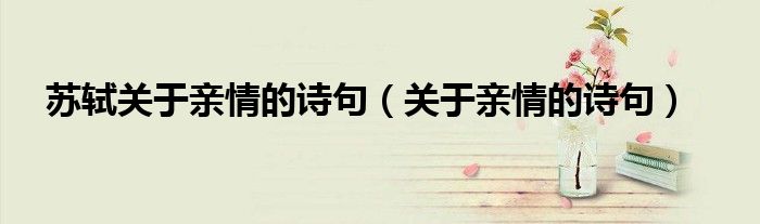 苏轼关于亲情的诗句（关于亲情的诗句）