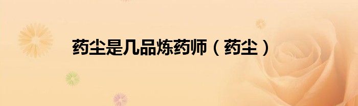 药尘是几品炼药师（药尘）