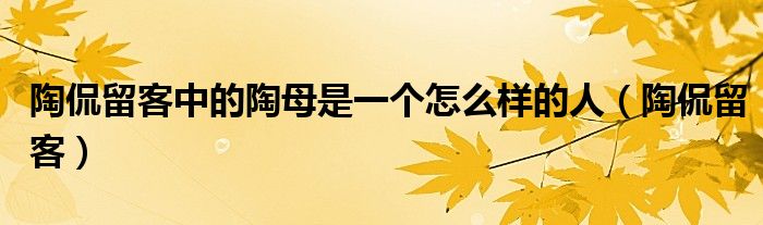 陶侃留客中的陶母是一个怎么样的人（陶侃留客）